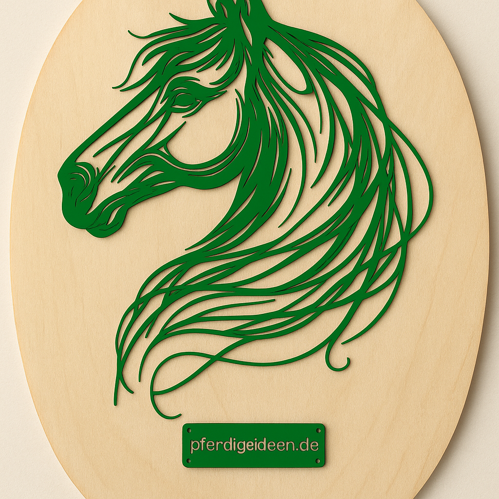 Pferdekopf 2 aus Metall auf Holz mit Namensschild aus Metall inkl. Herz! (ca. 42x34cm)- Handmade - DIE pferdige Geschenkidee ! (Versandkostenfrei!)