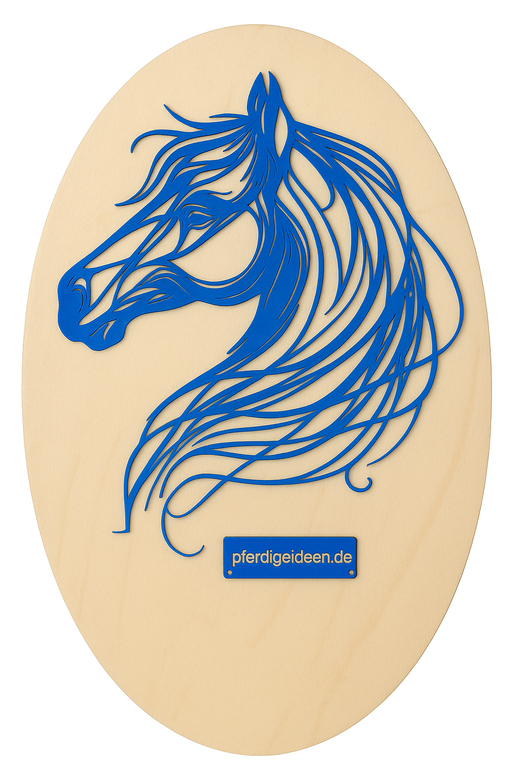 Pferdekopf 2 aus Metall auf Holz mit Namensschild aus Metall inkl. Herz! (ca. 42x34cm)- Handmade - DIE pferdige Geschenkidee ! (Versandkostenfrei!)