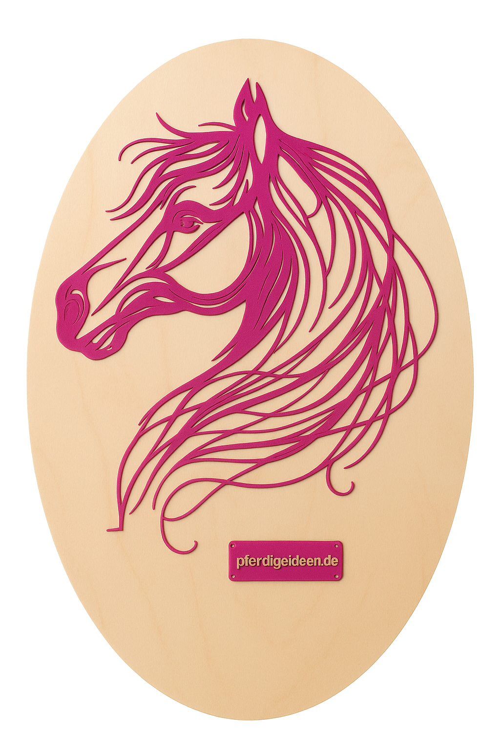 Pferdekopf 2 aus Metall auf Holz mit Namensschild aus Metall inkl. Herz! (ca. 42x34cm)- Handmade - DIE pferdige Geschenkidee ! (Versandkostenfrei!)