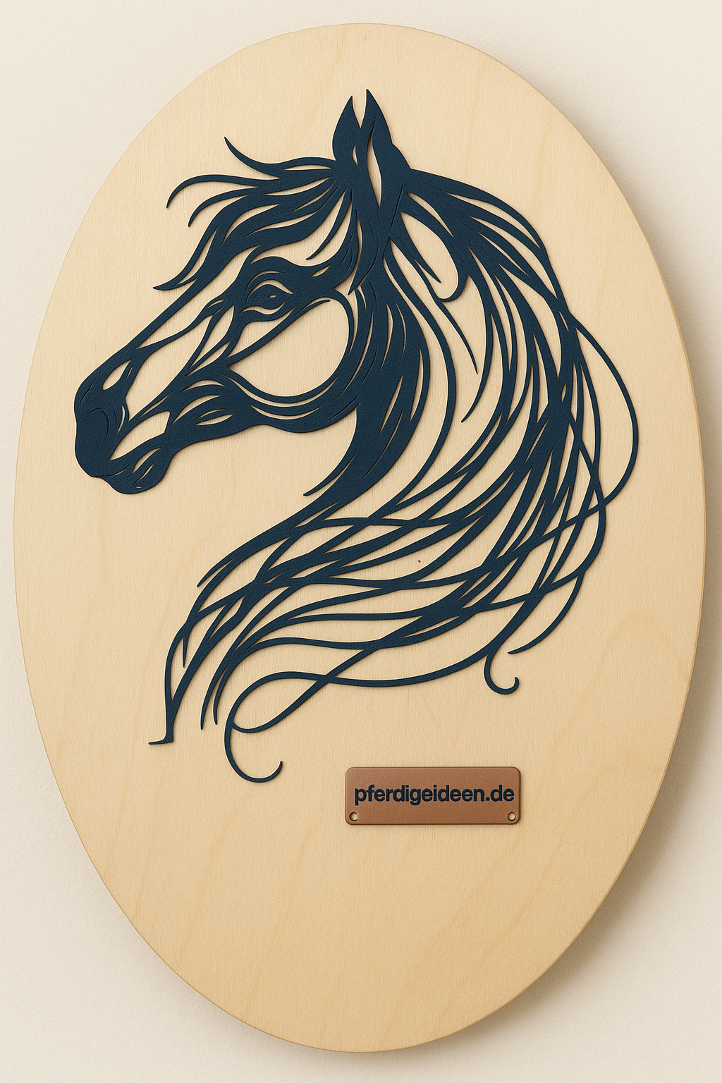 Pferdekopf 2 aus Metall auf Holz mit Namensschild aus Metall inkl. Herz! (ca. 42x34cm)- Handmade - DIE pferdige Geschenkidee ! (Versandkostenfrei!)