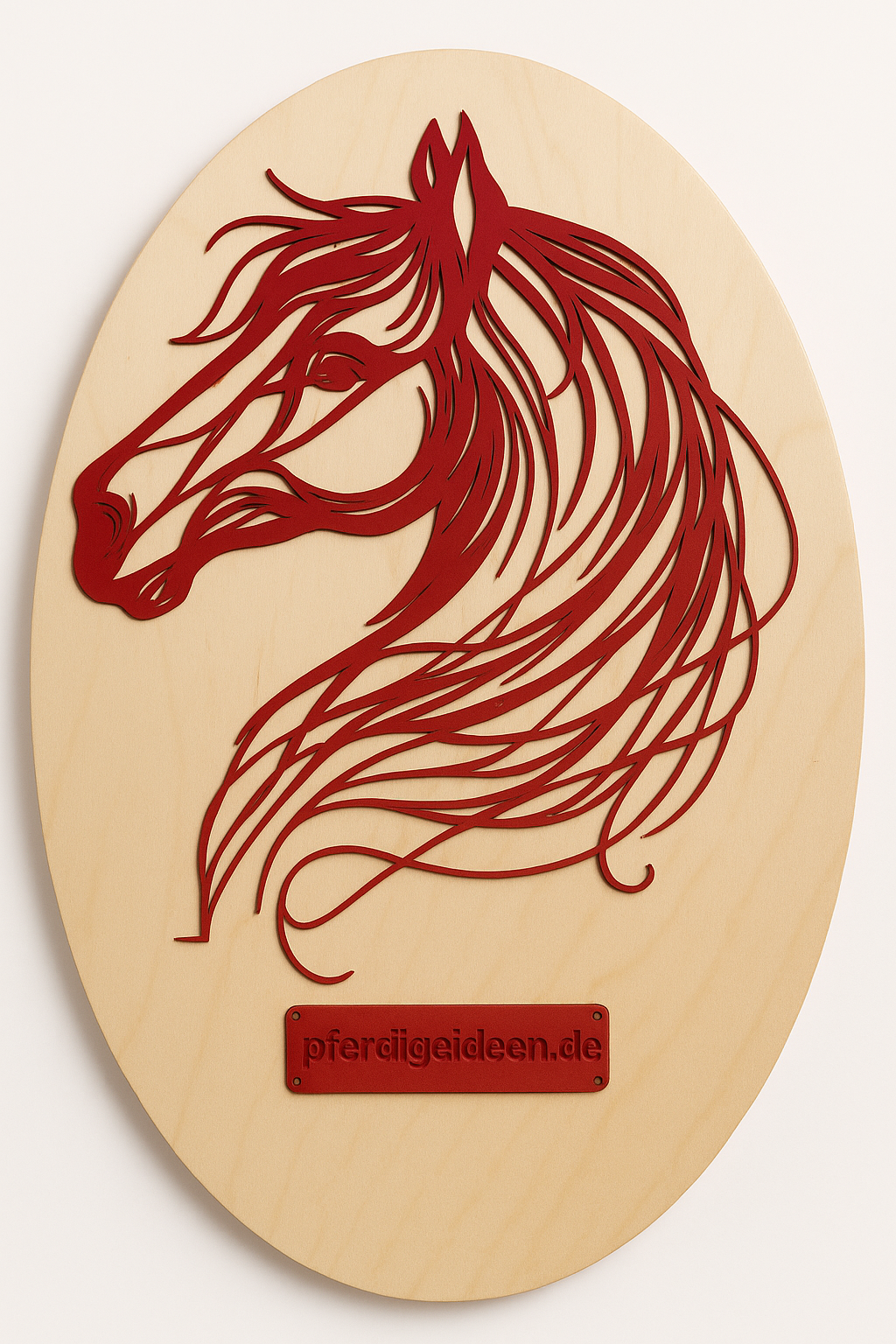 Pferdekopf 2 aus Metall auf Holz mit Namensschild aus Metall inkl. Herz! (ca. 42x34cm)- Handmade - DIE pferdige Geschenkidee ! (Versandkostenfrei!)