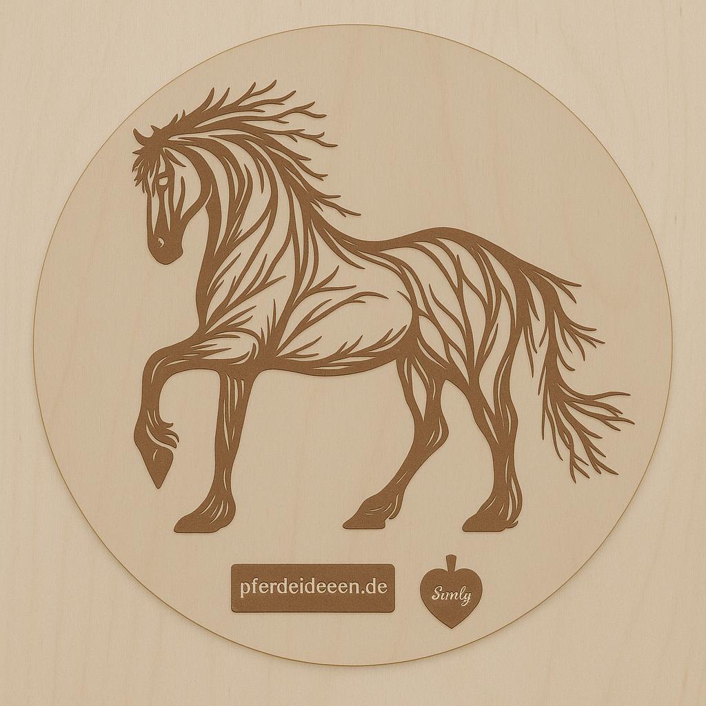 Pferd aus Metall auf Holz mit Namensschild aus Metall inkl. Herz  (ca. 30x30cm) - Handmade - DIE pferdige Geschenkidee !  (Versandkostenfrei!)