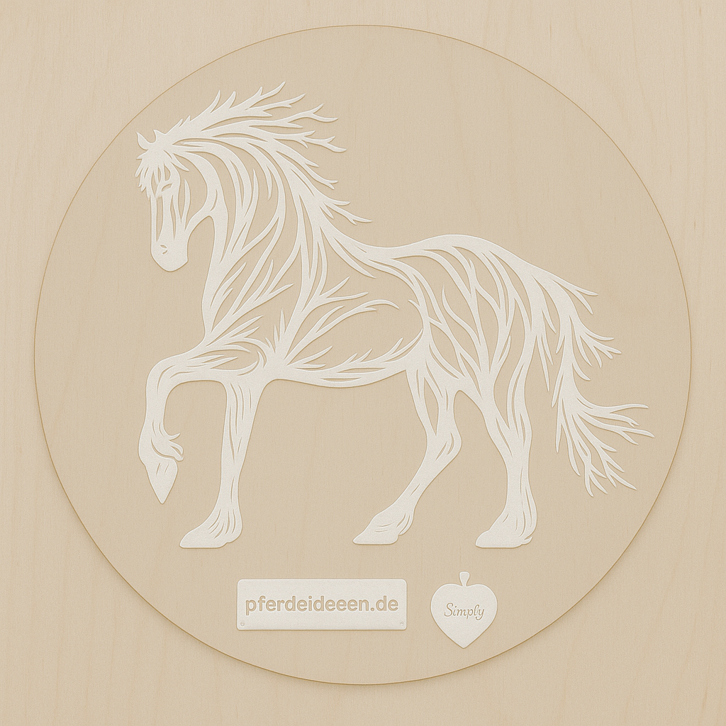 Pferd aus Metall auf Holz mit Namensschild aus Metall inkl. Herz  (ca. 30x30cm) - Handmade - DIE pferdige Geschenkidee !  (Versandkostenfrei!)