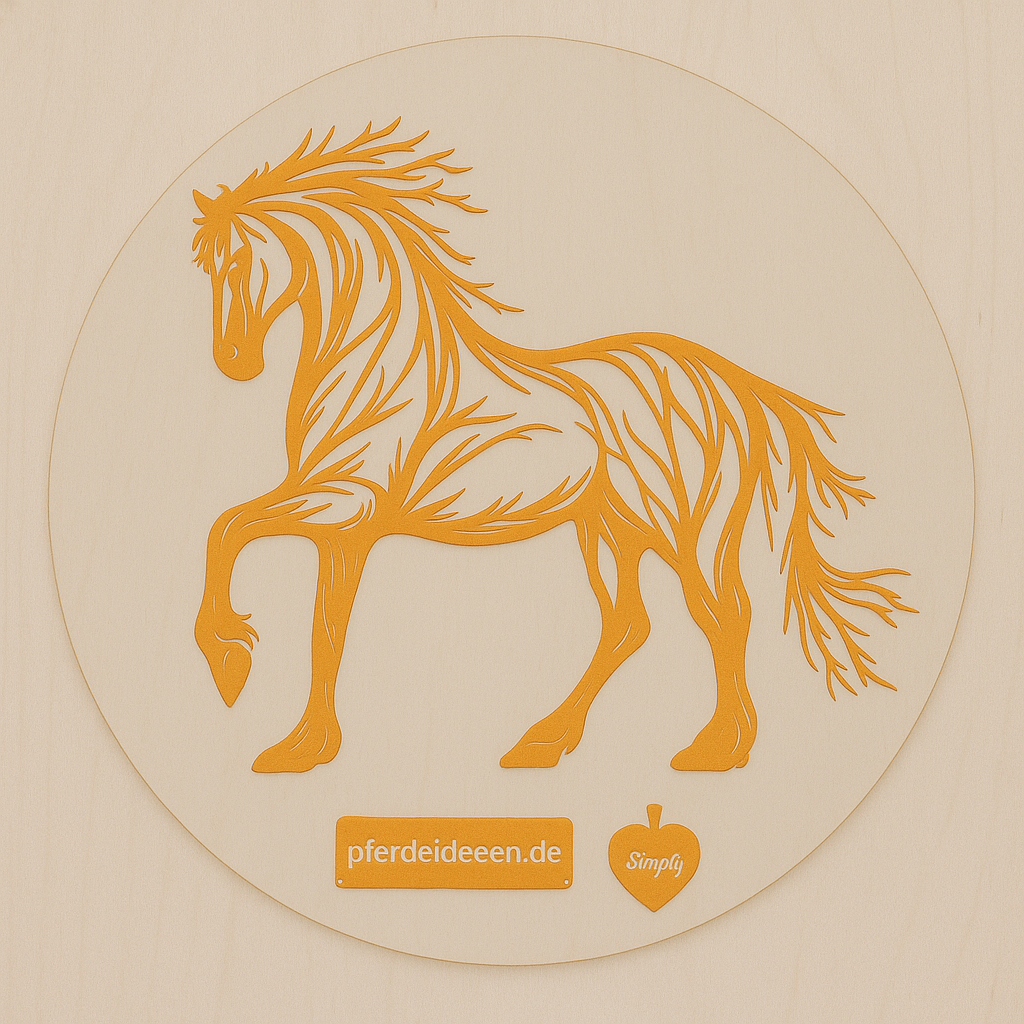 Pferd aus Metall auf Holz mit Namensschild aus Metall inkl. Herz  (ca. 30x30cm) - Handmade - DIE pferdige Geschenkidee !  (Versandkostenfrei!)