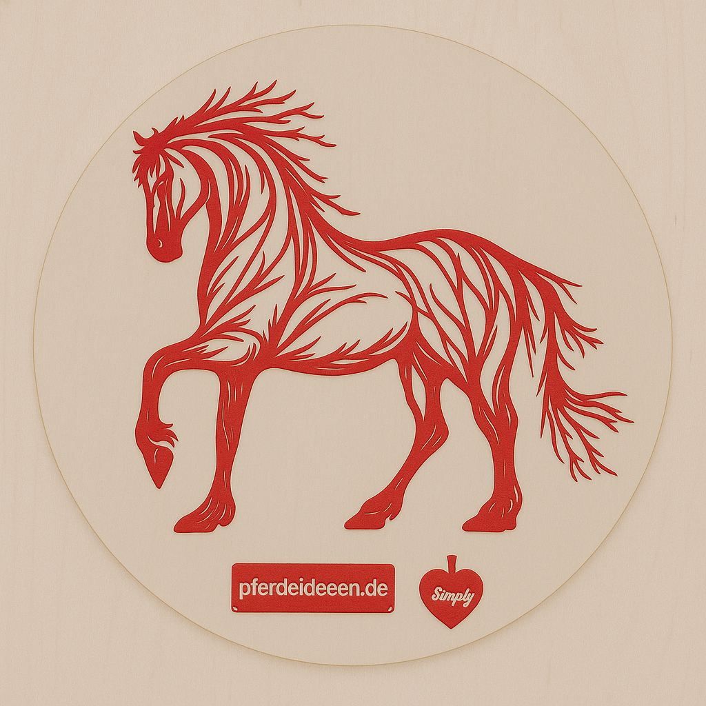Pferd aus Metall auf Holz mit Namensschild aus Metall inkl. Herz  (ca. 30x30cm) - Handmade - DIE pferdige Geschenkidee !  (Versandkostenfrei!)