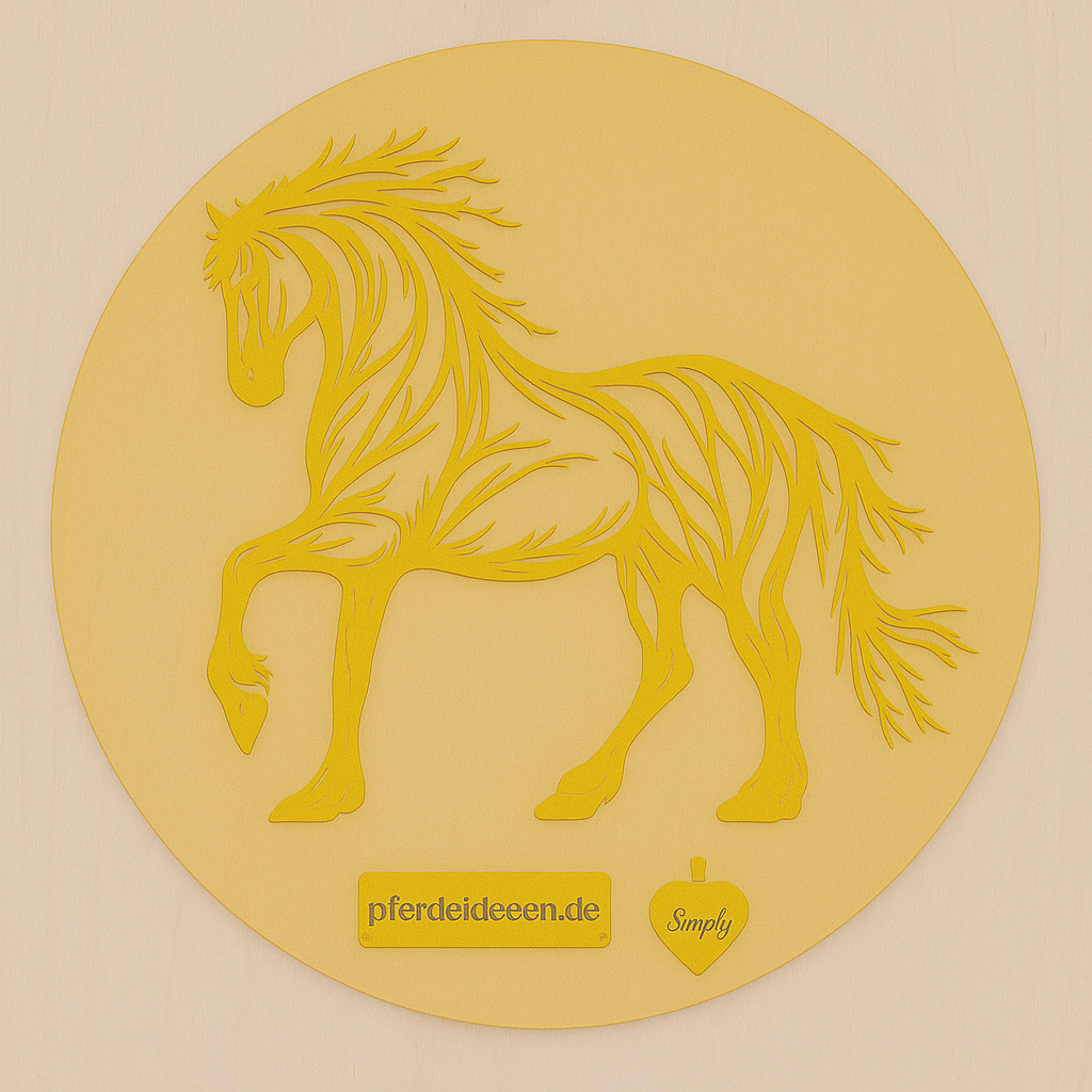 Pferd aus Metall auf Holz mit Namensschild aus Metall inkl. Herz  (ca. 30x30cm) - Handmade - DIE pferdige Geschenkidee !  (Versandkostenfrei!)