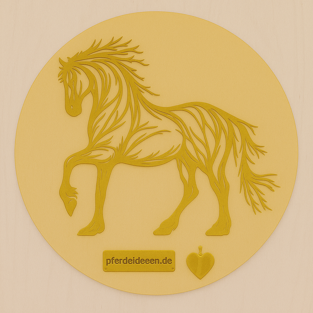 Pferd aus Metall auf Holz mit Namensschild aus Metall inkl. Herz  (ca. 30x30cm) - Handmade - DIE pferdige Geschenkidee !  (Versandkostenfrei!)