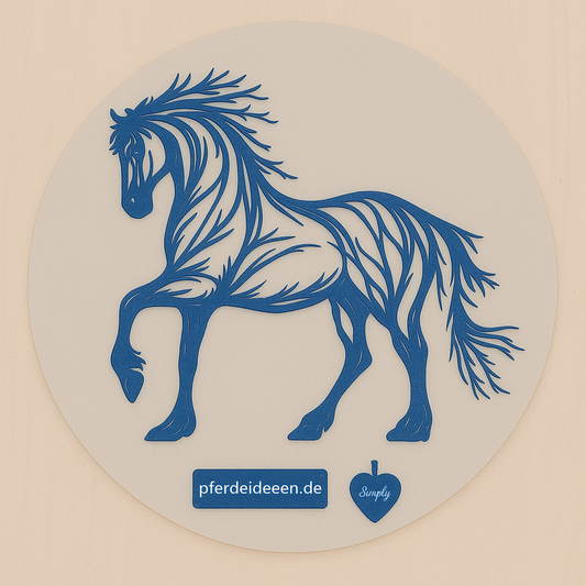 Pferd aus Metall auf Holz mit Namensschild aus Metall inkl. Herz  (ca. 30x30cm) - Handmade - DIE pferdige Geschenkidee !  (Versandkostenfrei!)