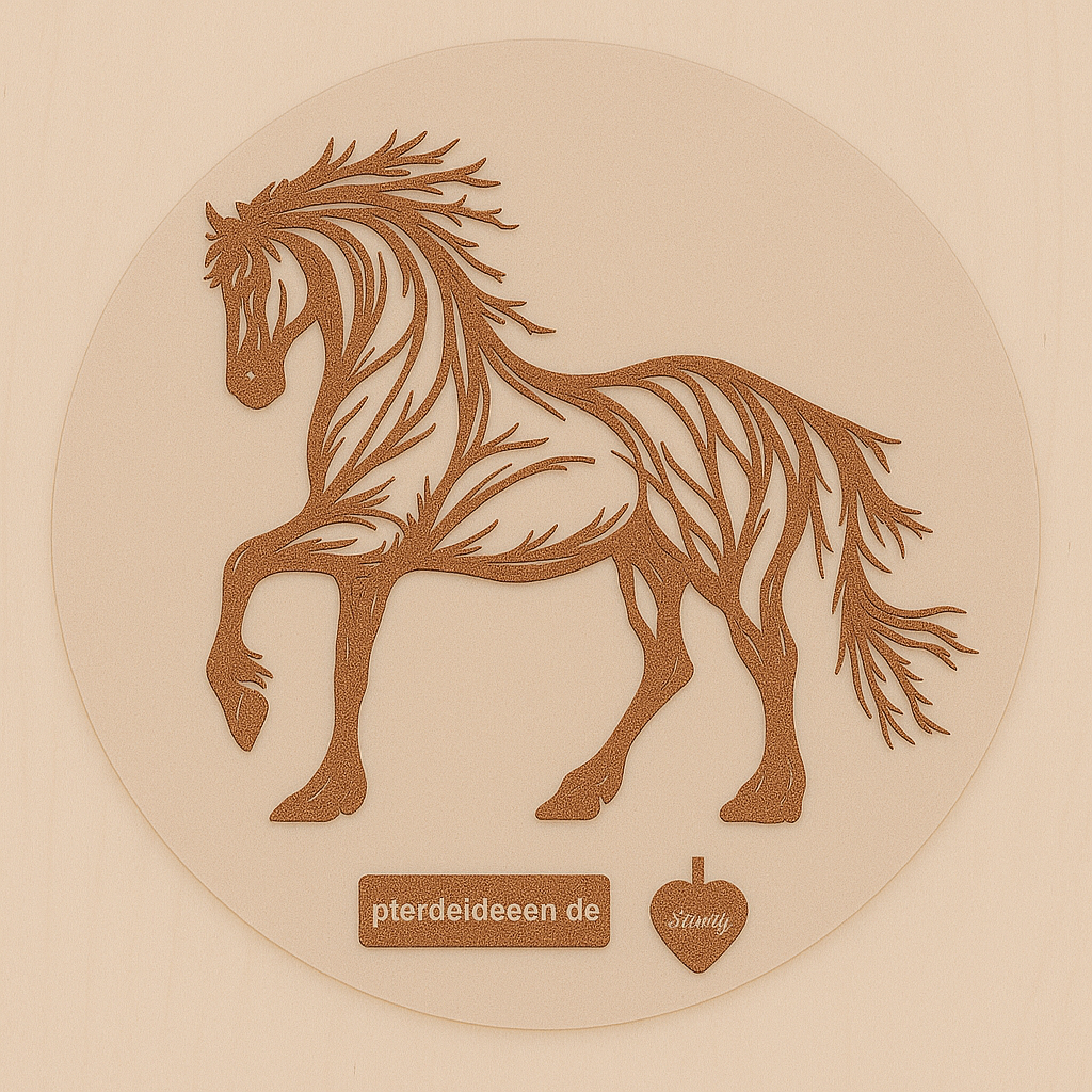 Pferd aus Metall auf Holz mit Namensschild aus Metall inkl. Herz  (ca. 30x30cm) - Handmade - DIE pferdige Geschenkidee !  (Versandkostenfrei!)
