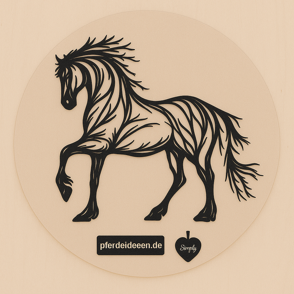 Pferd aus Metall auf Holz mit Namensschild aus Metall inkl. Herz  (ca. 30x30cm) - Handmade - DIE pferdige Geschenkidee !  (Versandkostenfrei!)