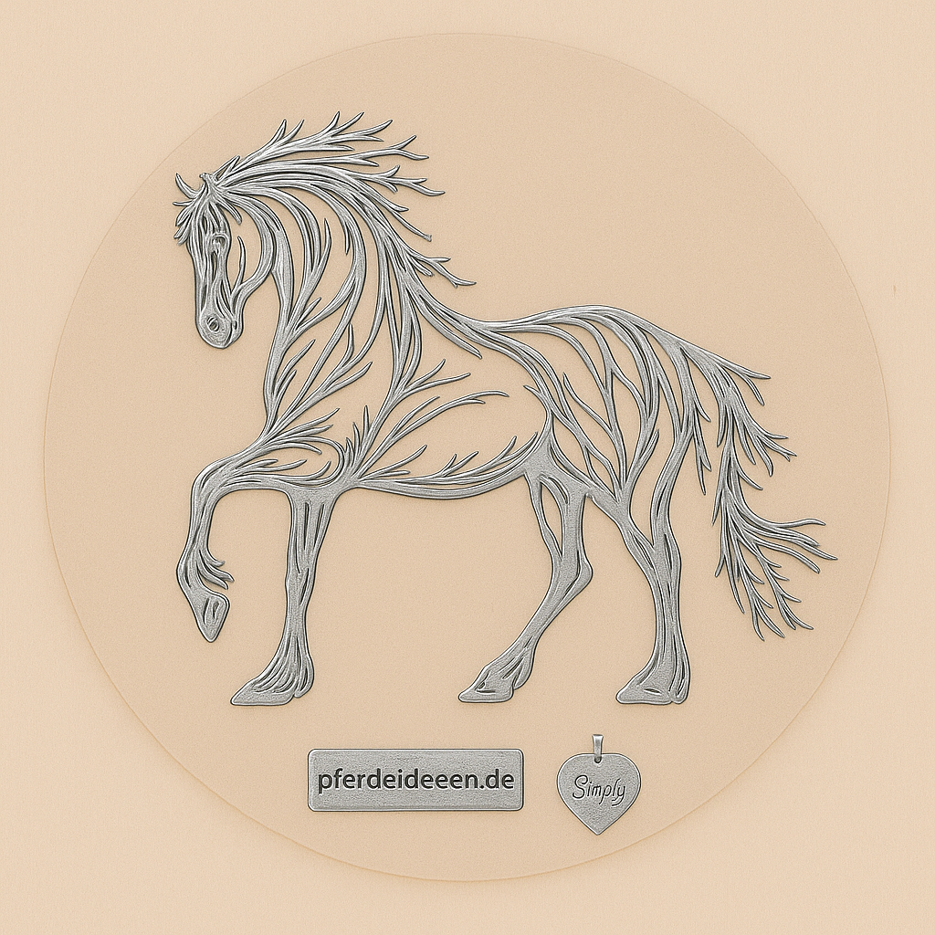 Pferd aus Metall auf Holz mit Namensschild aus Metall inkl. Herz  (ca. 30x30cm) - Handmade - DIE pferdige Geschenkidee !  (Versandkostenfrei!)