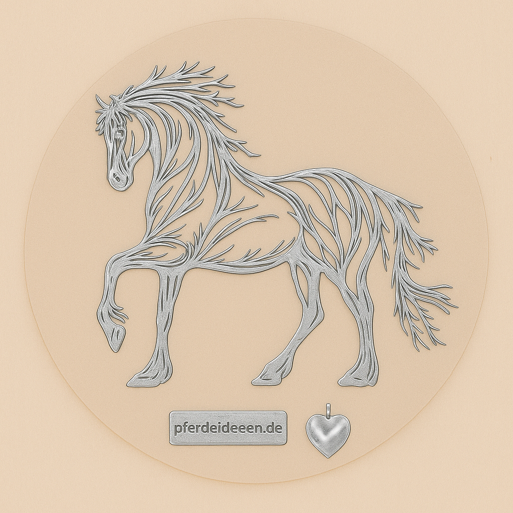 Pferd aus Metall auf Holz mit Namensschild aus Metall inkl. Herz  (ca. 30x30cm) - Handmade - DIE pferdige Geschenkidee !  (Versandkostenfrei!)