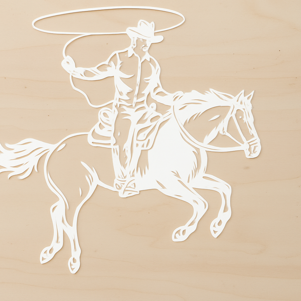Pferd mit Cowboy aus Metall auf Holz mit Namensschild aus Metall  (ca. 40x40cm) - Handmade - DIE pferdige Geschenkidee ! (Versandkostenfrei!)