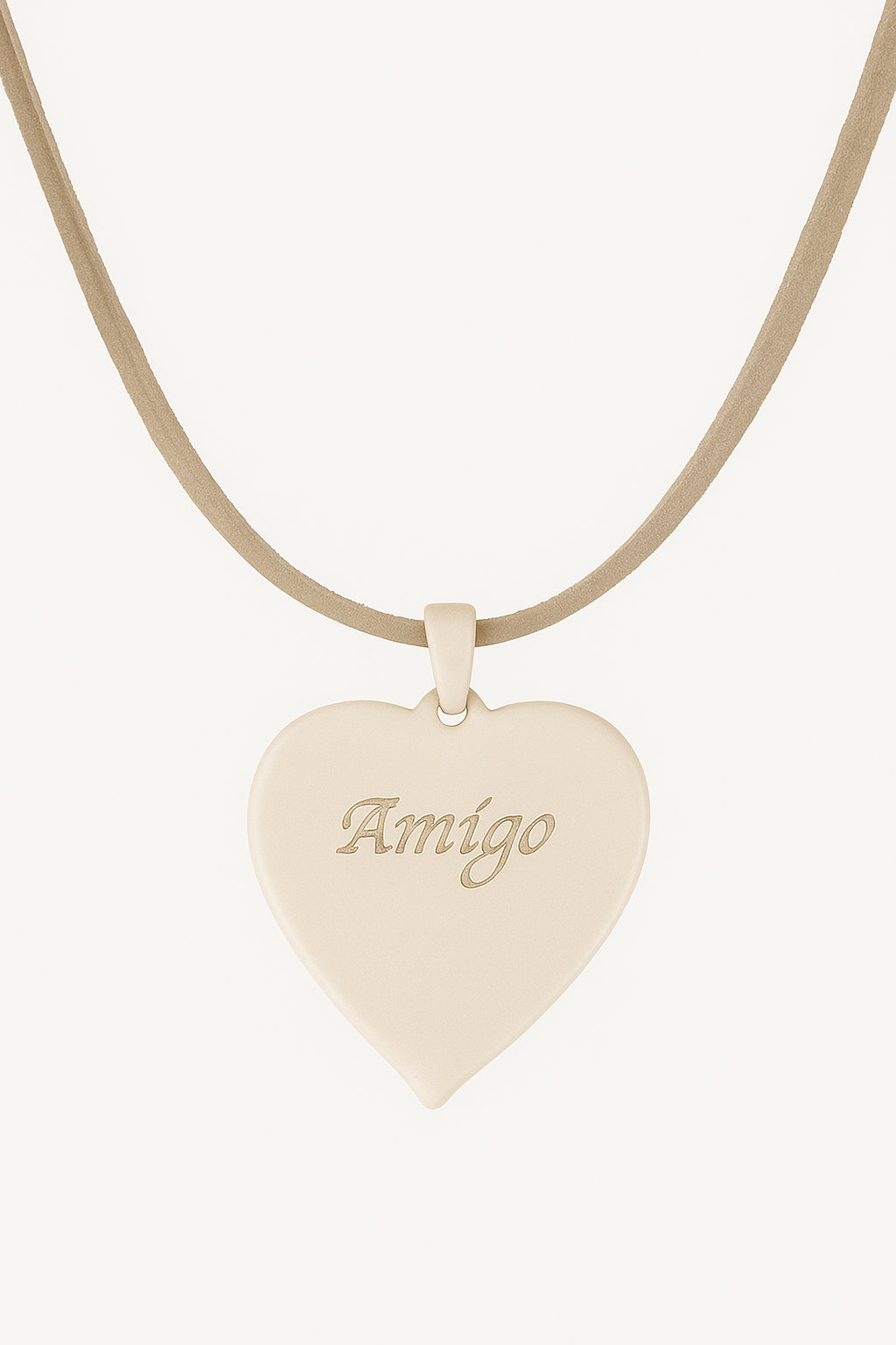 Herz-Halskette aus Metall (Ca. 3,5X3,5Cm) Mit Stahlkette Oder Lederkette (Ca. 60Cm) - Die Geschenkidee ! (Versandkostenfrei!)