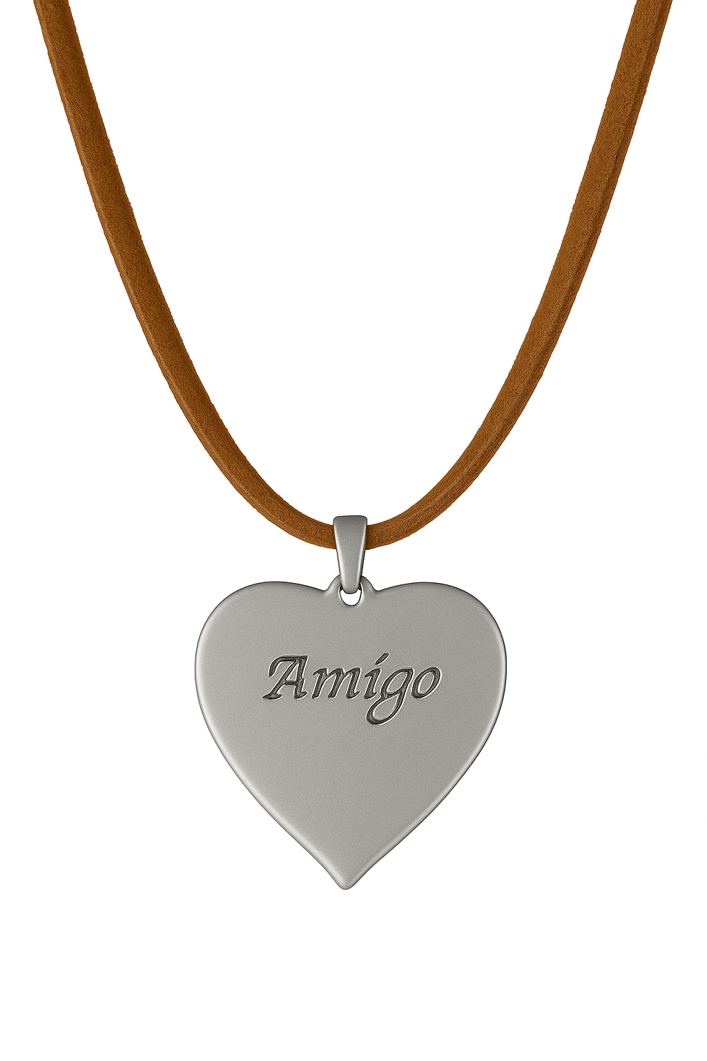 Herz-Halskette aus Metall (Ca. 3,5X3,5Cm) Mit Stahlkette Oder Lederkette (Ca. 60Cm) - Die Geschenkidee ! (Versandkostenfrei!)