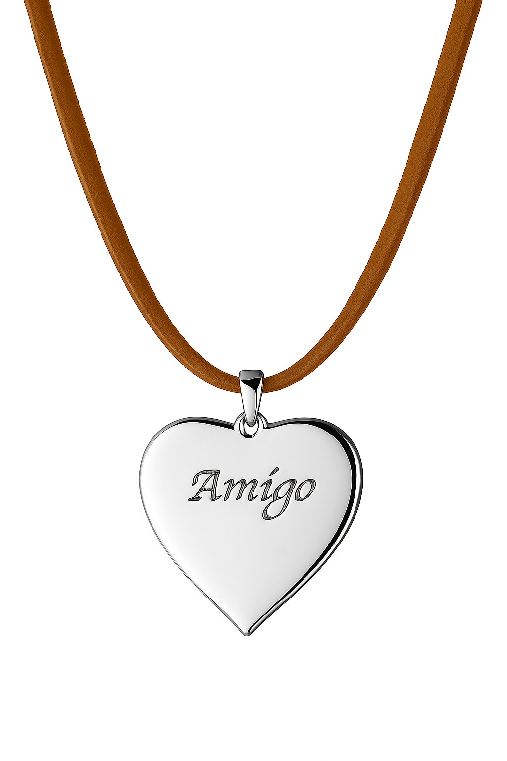 Herz-Halskette aus Metall (Ca. 3,5X3,5Cm) Mit Stahlkette Oder Lederkette (Ca. 60Cm) - Die Geschenkidee ! (Versandkostenfrei!)