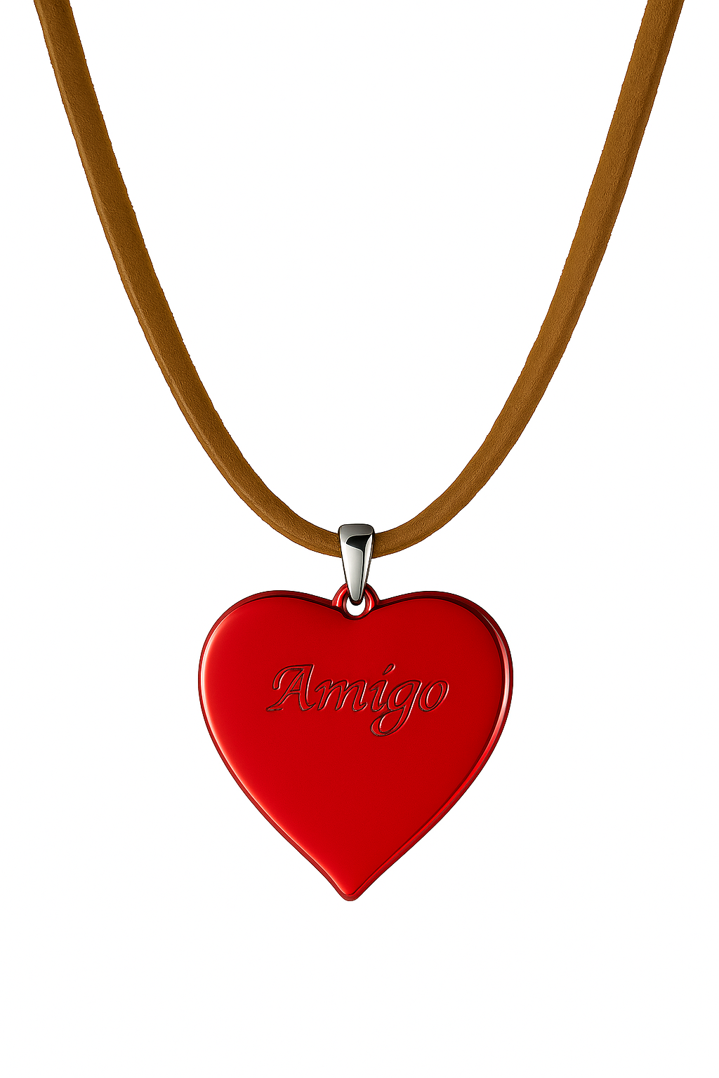 Herz-Halskette aus Metall (Ca. 3,5X3,5Cm) Mit Stahlkette Oder Lederkette (Ca. 60Cm) - Die Geschenkidee ! (Versandkostenfrei!)