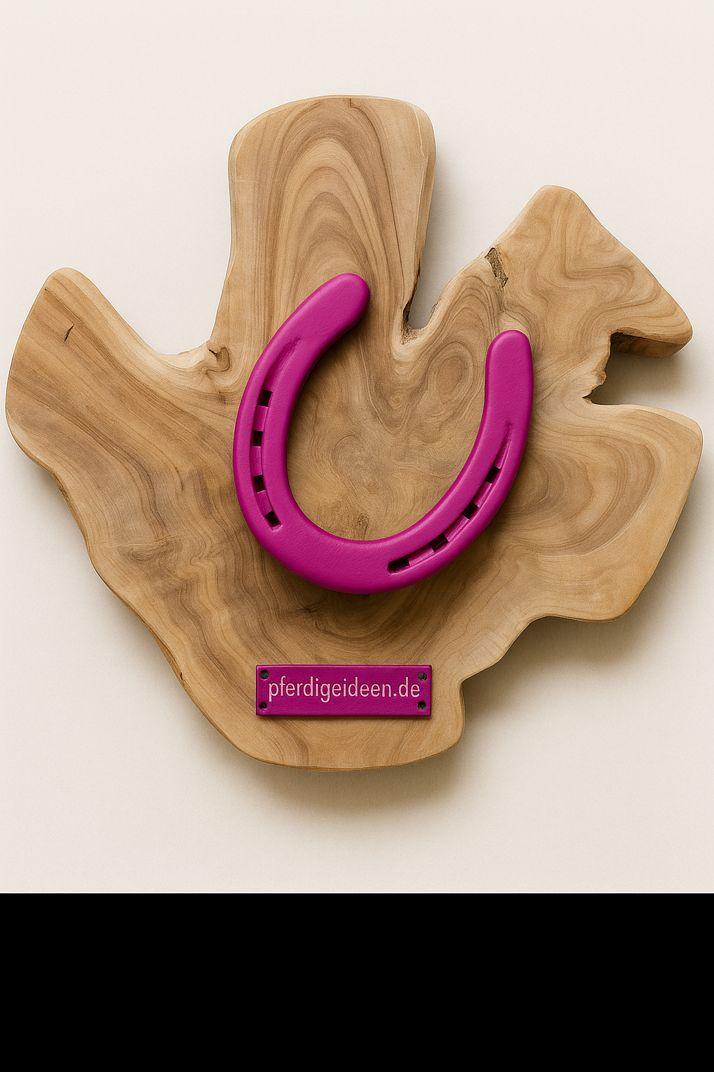 Hufeisen - Original auf Teak Massivholz (ca. 35x35x2 cm) mit Ihrer Wunschgravur aus Metall ! - Handmade - jedes Stück ein Unikat ! DIE pferdige Geschenkidee ! (Versandkostenfrei!)