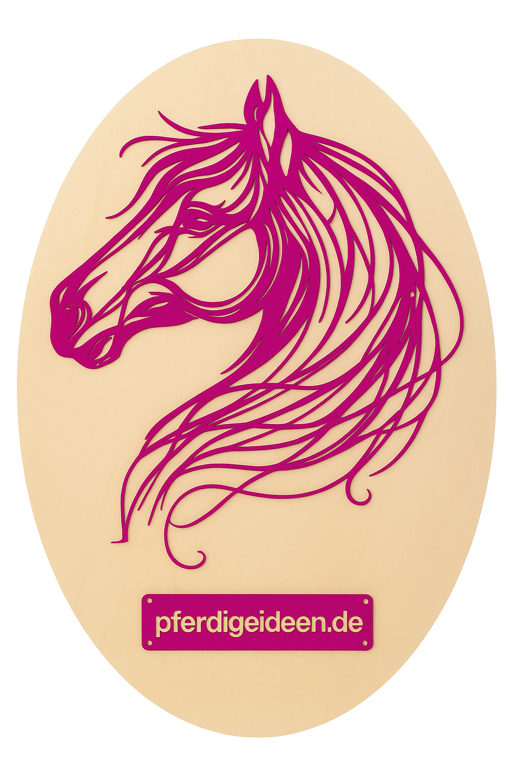 Pferdekopf 2 aus Metall auf Holz mit Namensschild aus Metall inkl. Herz! (ca. 42x34cm)- Handmade - DIE pferdige Geschenkidee ! (Versandkostenfrei!)