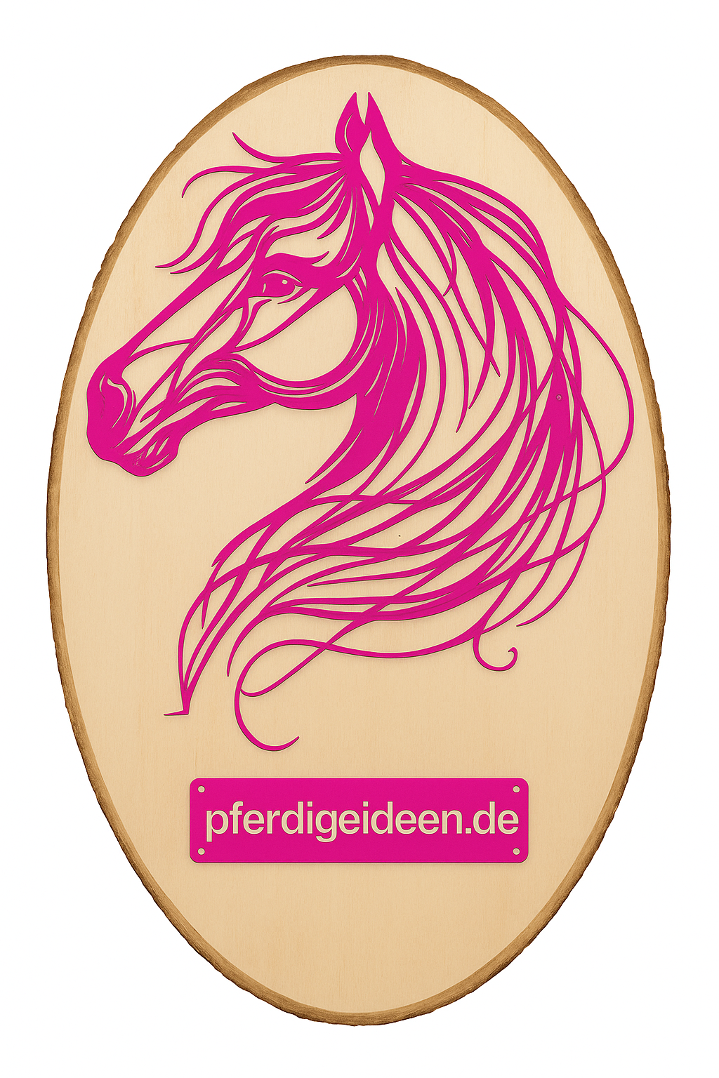 Pferdekopf 2 aus Metall auf Holz mit Namensschild aus Metall inkl. Herz! (ca. 42x34cm)- Handmade - DIE pferdige Geschenkidee ! (Versandkostenfrei!)