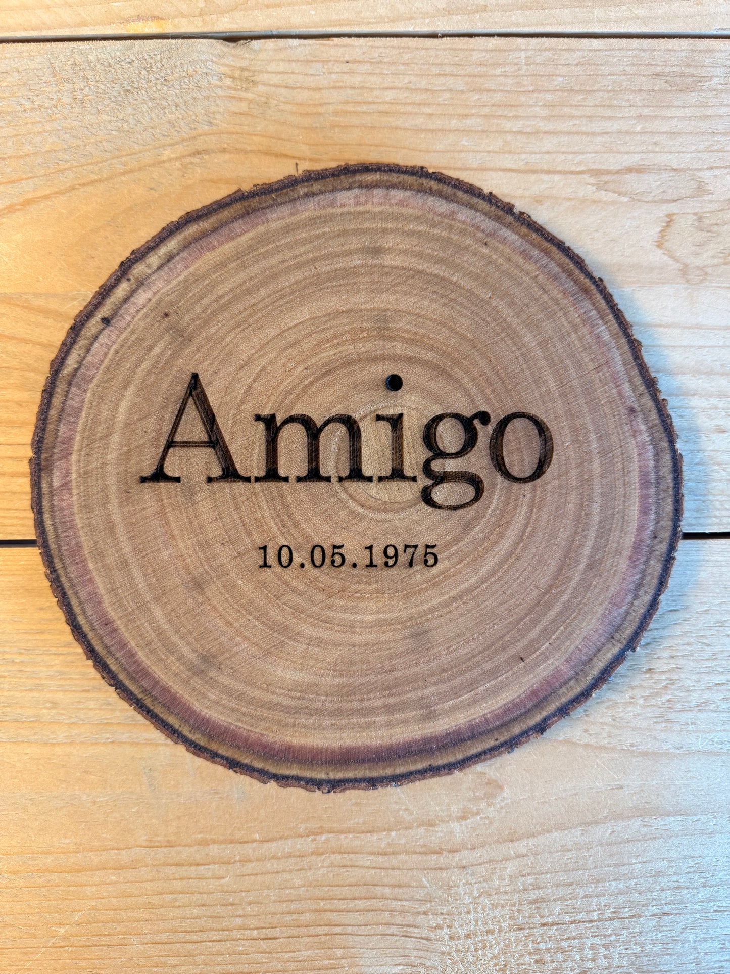 Baumscheibe Natur mit Wunschgravur (ca. 20-22 cm) , handmade ! Eine pferdige Geschenkidee !  (Versandkostenfrei!)