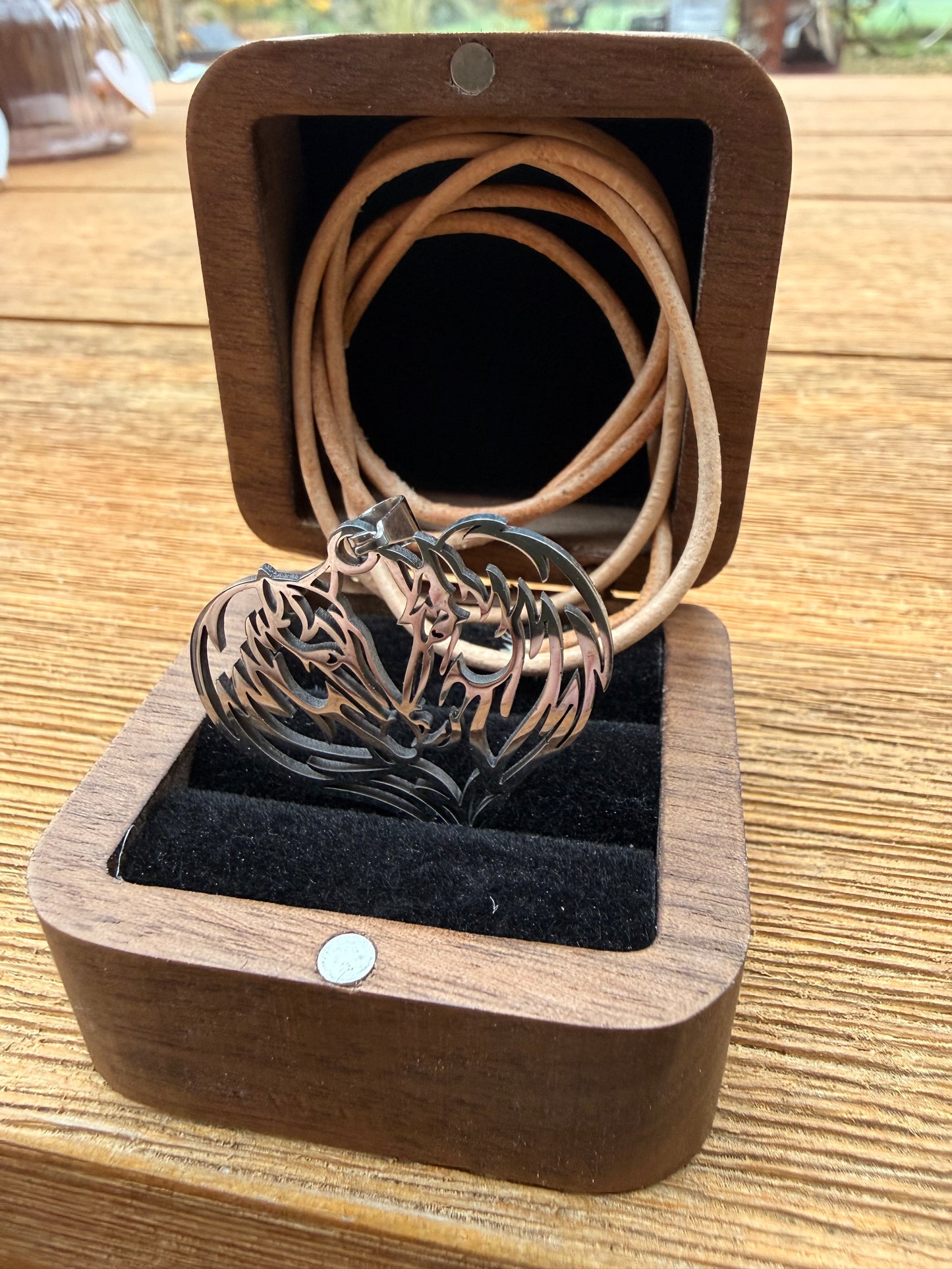 Pferdeherz-Halskette aus Metall (ca. 3,5x3,5cm) mit Stahlkette oder Lederkette (ca. 60cm) - DIE Geschenkidee ! (Versandkostenfrei!)