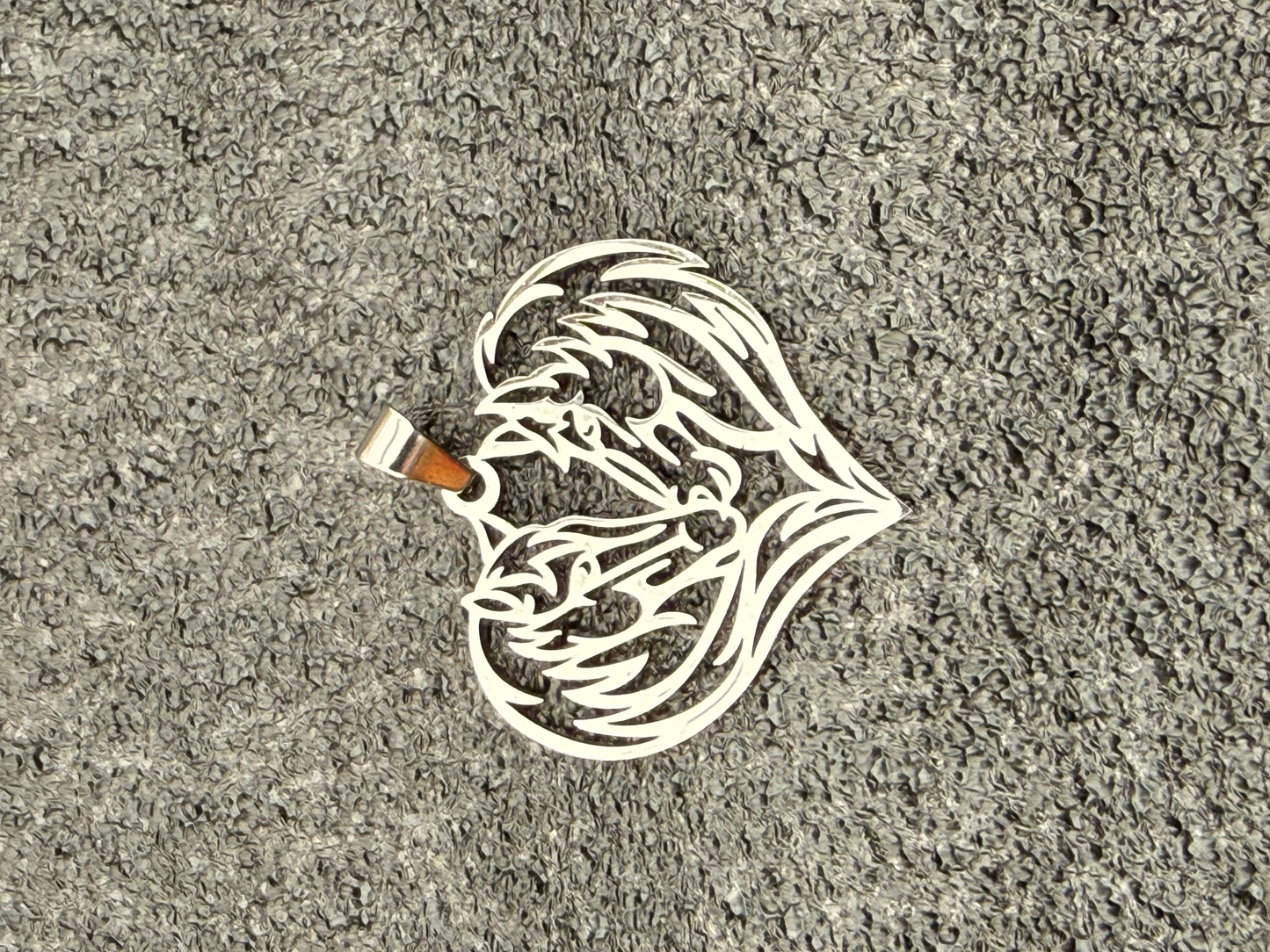 Pferdeherz-Halskette aus Metall (ca. 3,5x3,5cm) mit Stahlkette oder Lederkette (ca. 60cm) - DIE Geschenkidee ! (Versandkostenfrei!)