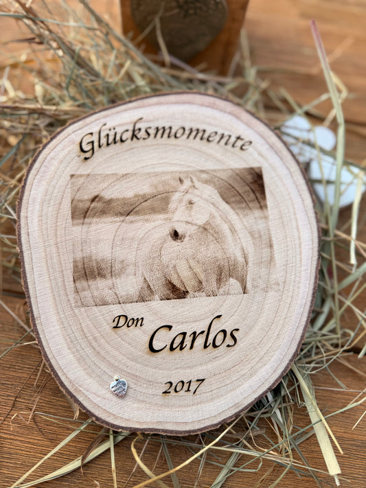 Baumscheibe mit Wunschgravur - handmade Unikat