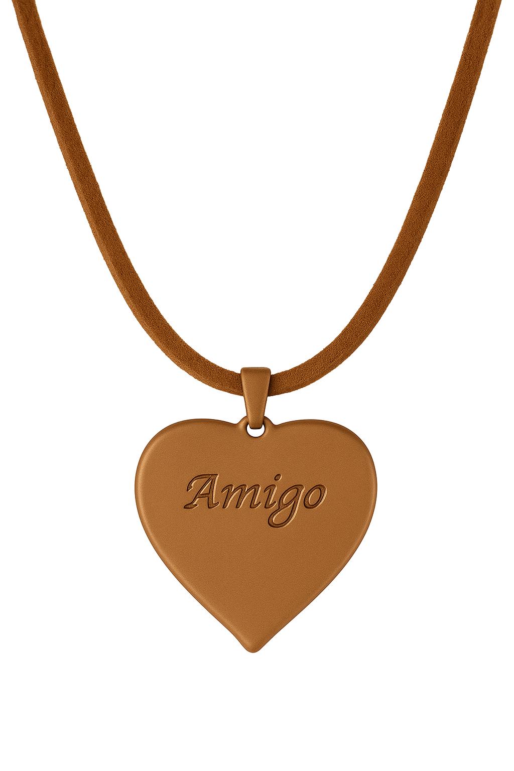 Herz-Halskette aus Metall (Ca. 3,5X3,5Cm) Mit Stahlkette Oder Lederkette (Ca. 60Cm) - Die Geschenkidee ! (Versandkostenfrei!)