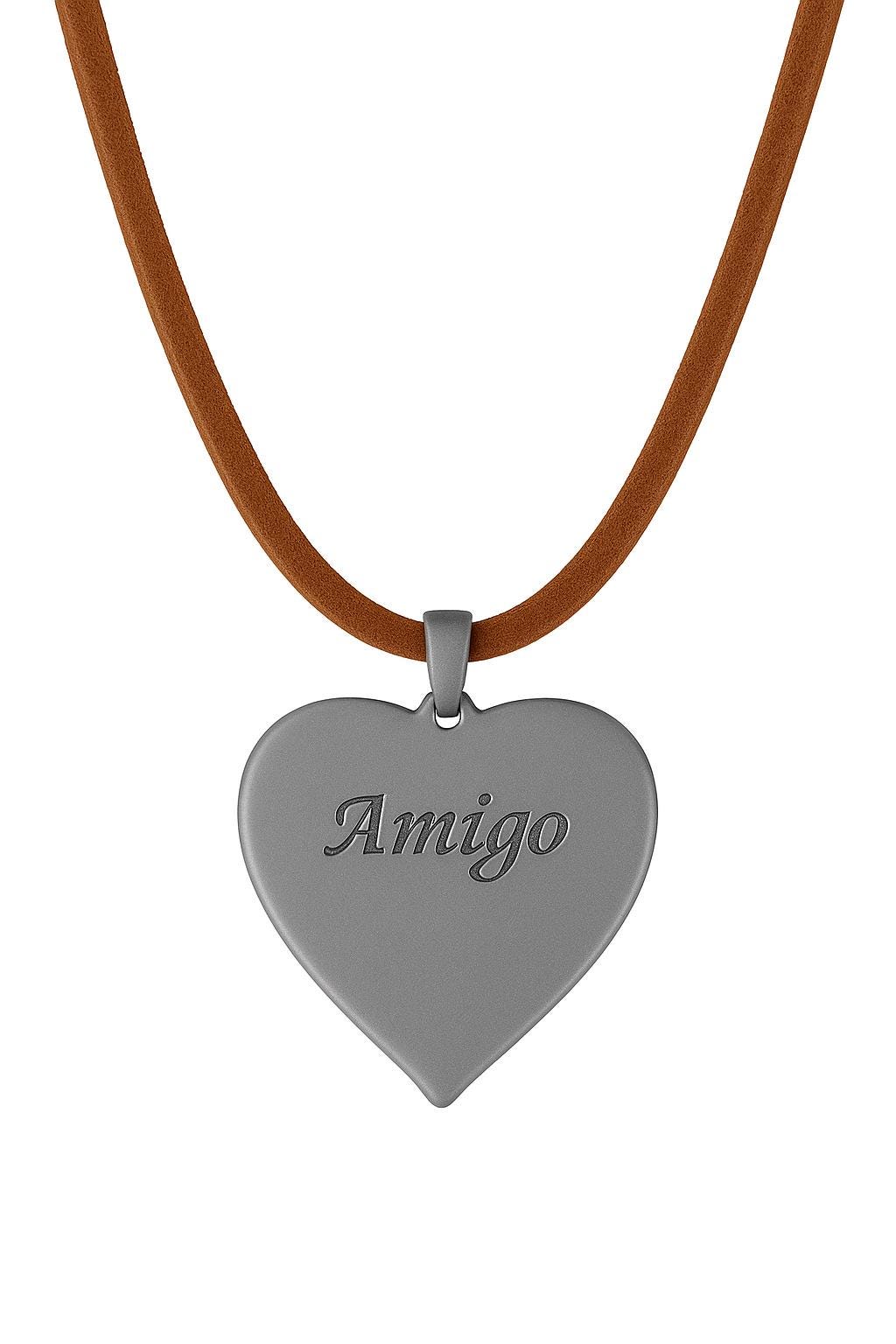 Herz-Halskette aus Metall (Ca. 3,5X3,5Cm) Mit Stahlkette Oder Lederkette (Ca. 60Cm) - Die Geschenkidee ! (Versandkostenfrei!)