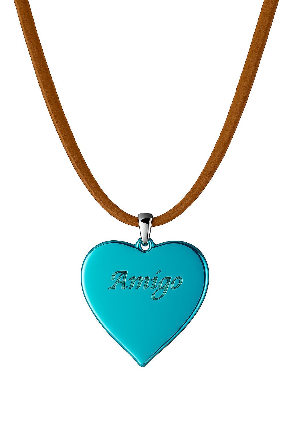 Herz-Halskette aus Metall (Ca. 3,5X3,5Cm) Mit Stahlkette Oder Lederkette (Ca. 60Cm) - Die Geschenkidee ! (Versandkostenfrei!)